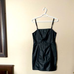 Black Leather Mini Dress